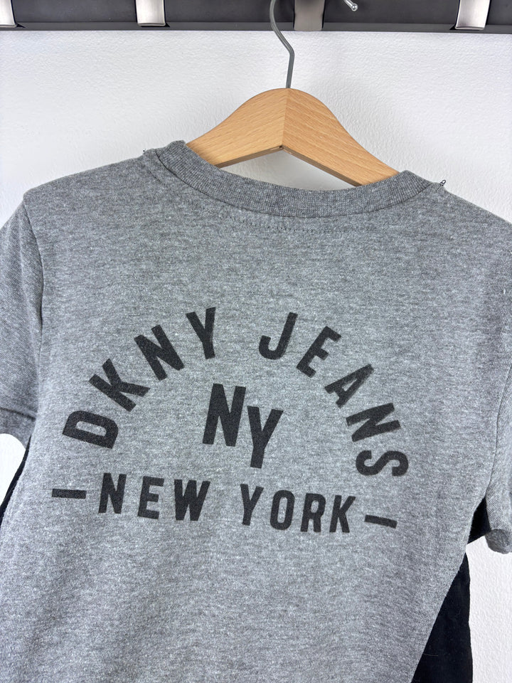 DKNY Grey and Black T-Shirt 6 Years-Tops-Second Snuggle Preloved