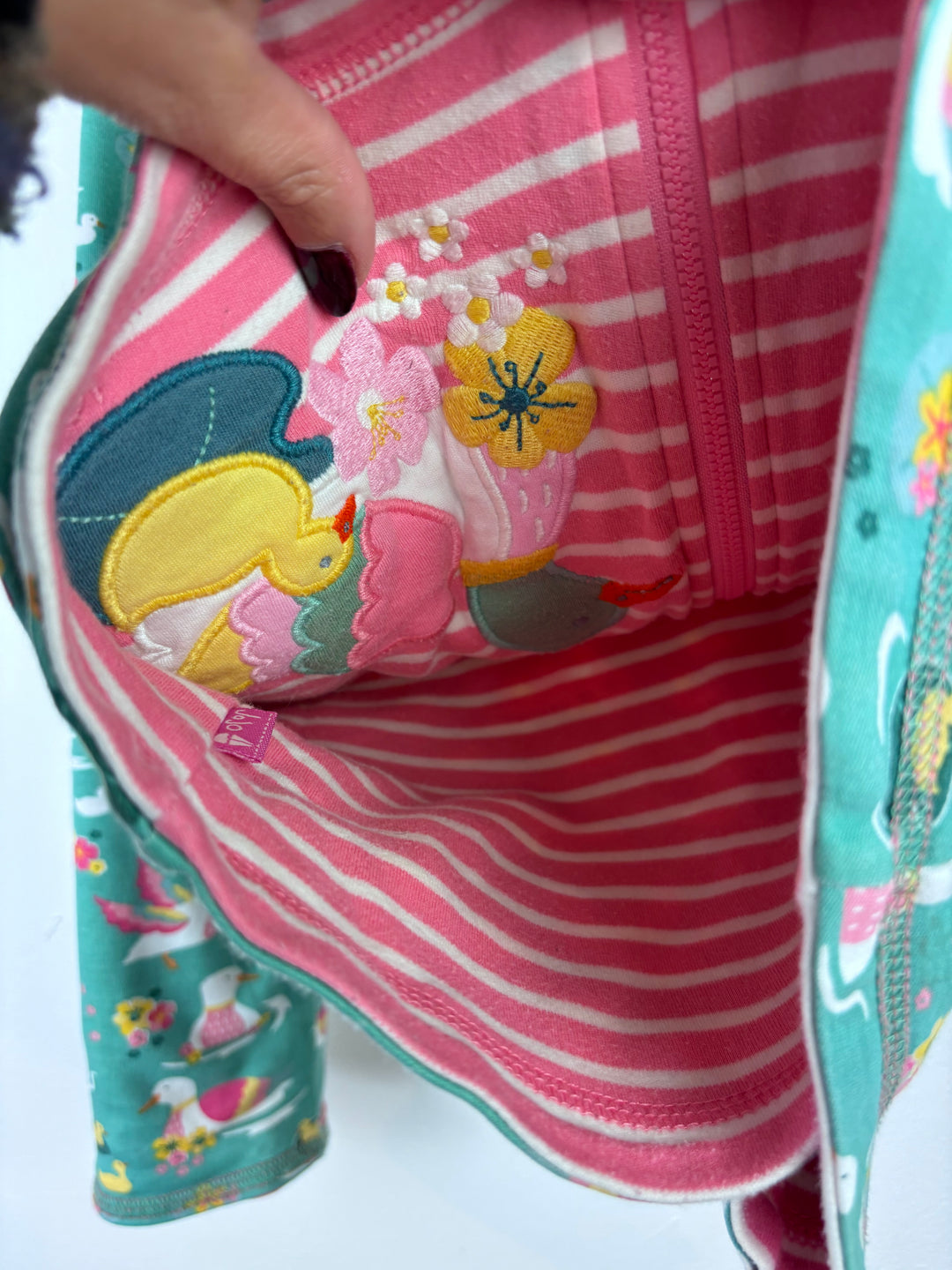 JoJo Maman Bébé Duck Print Hoodie 5-6 Years-Hoodies-Second Snuggle Preloved