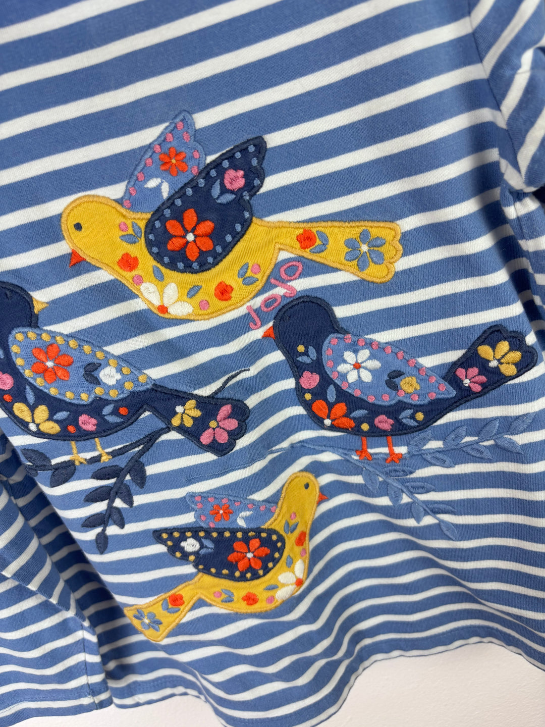 JoJo Maman Bébé Striped Bird Top 5-6 Years-Tops-Second Snuggle Preloved