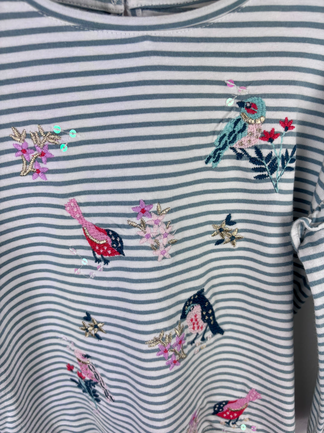 John Lewis Striped Bird Top 7 Years-Tops-Second Snuggle Preloved