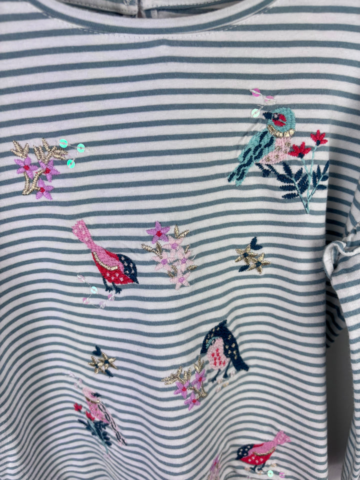 John Lewis Striped Bird Top 7 Years-Tops-Second Snuggle Preloved