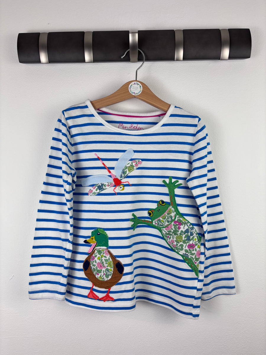 Mini Boden Frog and Duck Stripe Top 6-7 Years-Tops-Second Snuggle Preloved