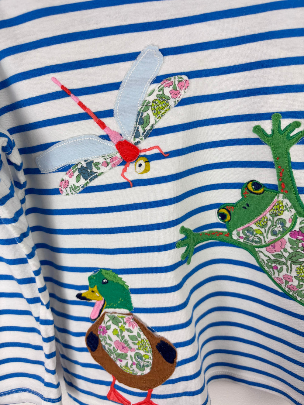 Mini Boden Frog and Duck Stripe Top 6-7 Years-Tops-Second Snuggle Preloved