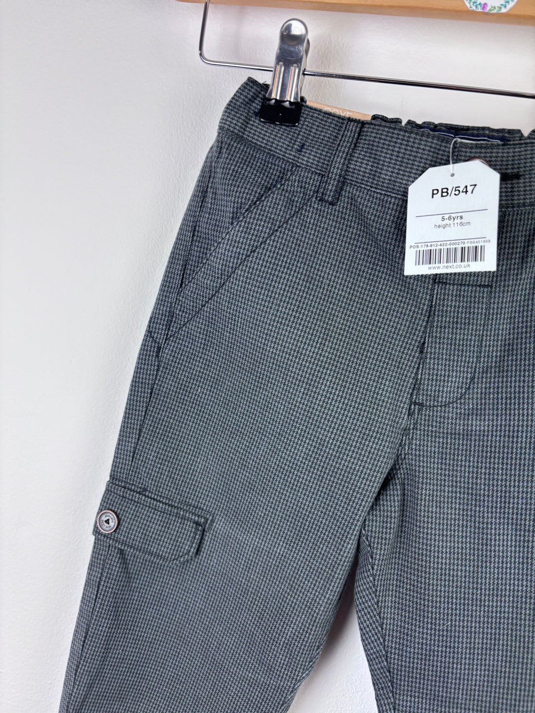 Next Charcoal Check Trousers 5-6 Years-Trousers-Second Snuggle Preloved
