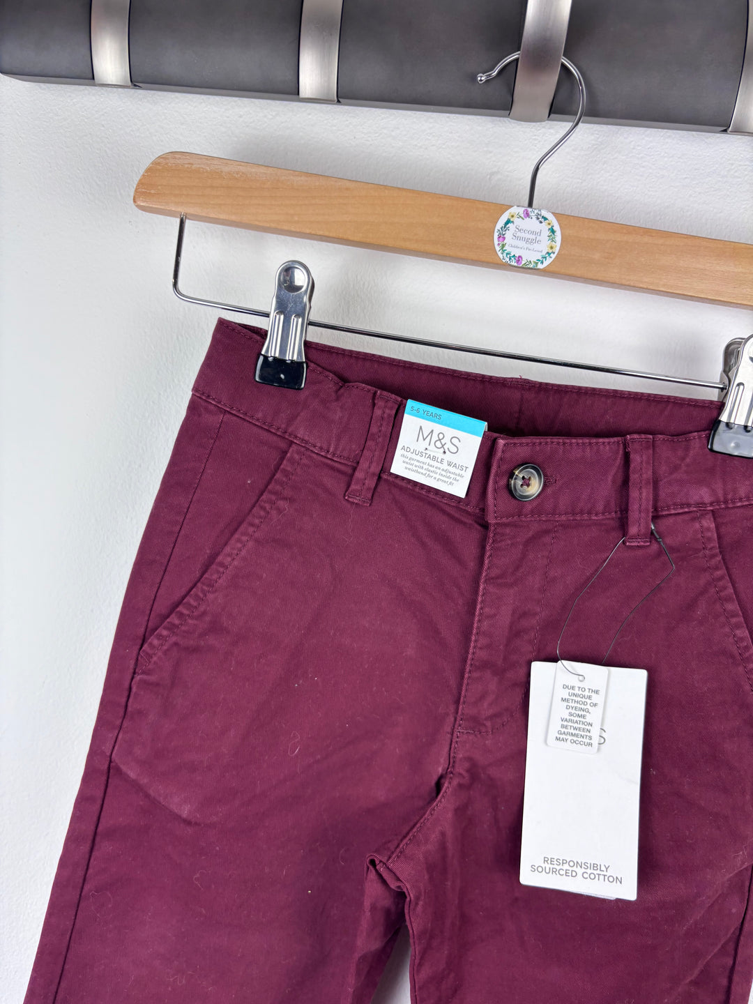 M&S Burgundy Chinos 5-6 Years