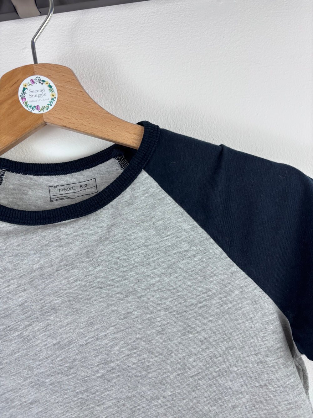 Next Grey and Navy Raglan T-Shirt 10 Years-Tops-Second Snuggle Preloved