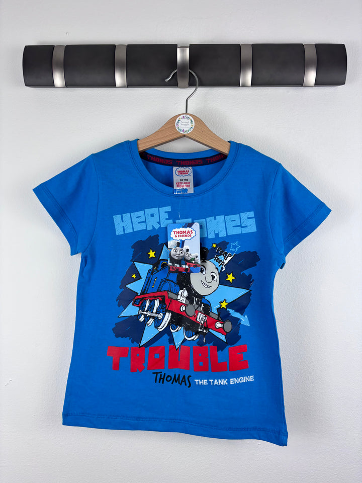 Thomas The Tank Engine Blue T-Shirt 5-6 Years-Tops-Second Snuggle Preloved