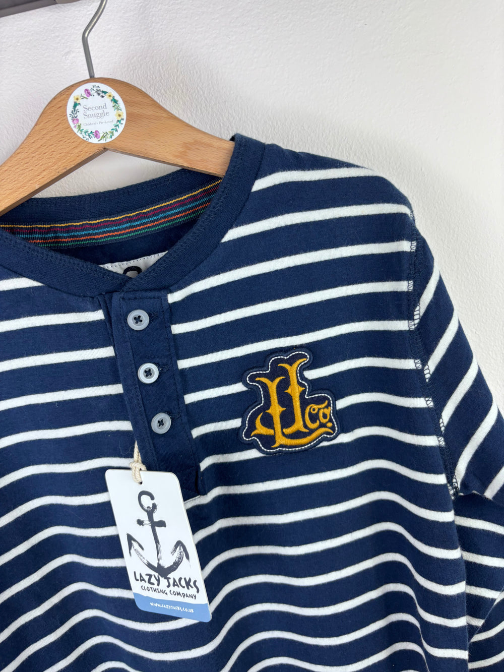 Lazy Jacks Navy Stripe Top 5-6 Years-Tops-Second Snuggle Preloved