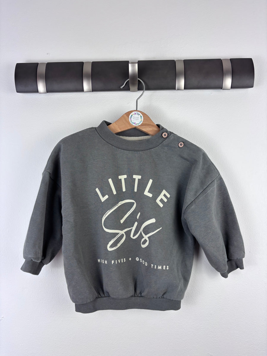 George Little Sis Sweatshirt 9-12 Months-Jumpers-Second Snuggle Preloved