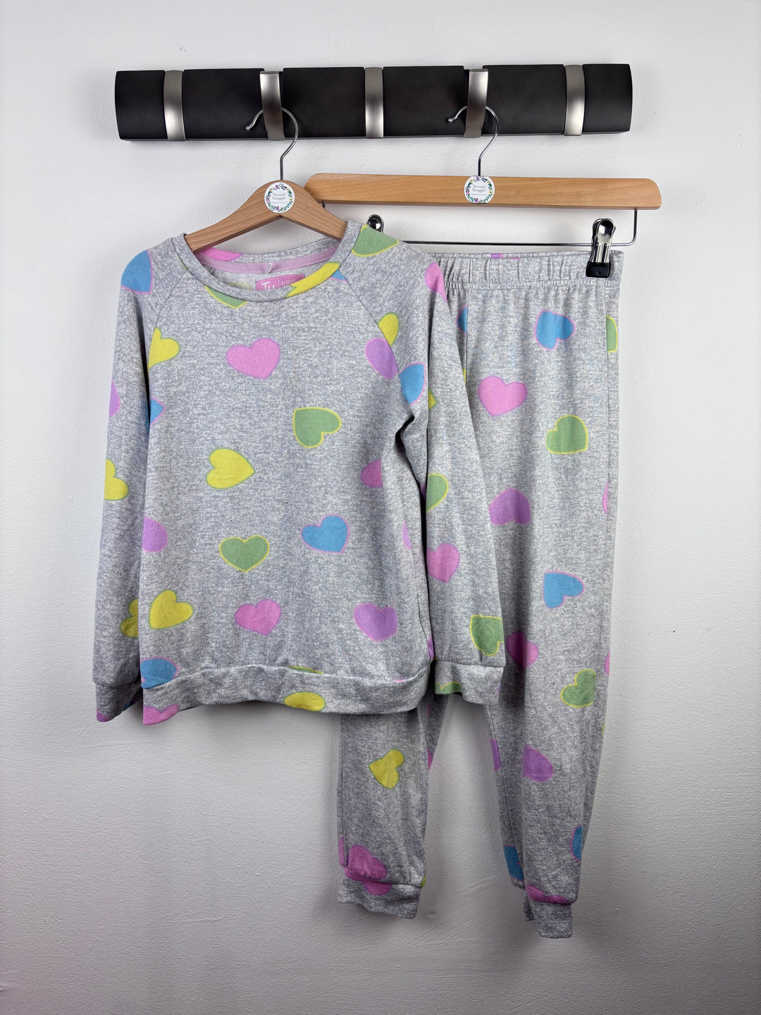 Tu Grey Heart Pyjama Set 7-8 Years-Night Wear-Second Snuggle Preloved