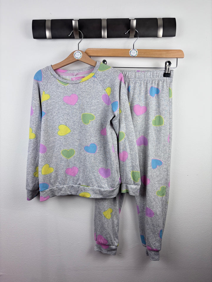 Tu Grey Heart Pyjama Set 7-8 Years-Night Wear-Second Snuggle Preloved
