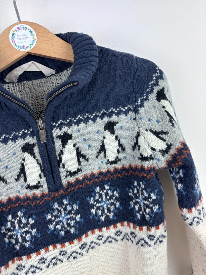 John Lewis Penguin Knit Jumper 5 Years-Jumpers-Second Snuggle Preloved
