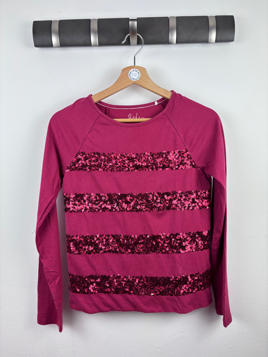 Boden Pink Sequin Stripe Top 11-12 Years-Tops-Second Snuggle Preloved