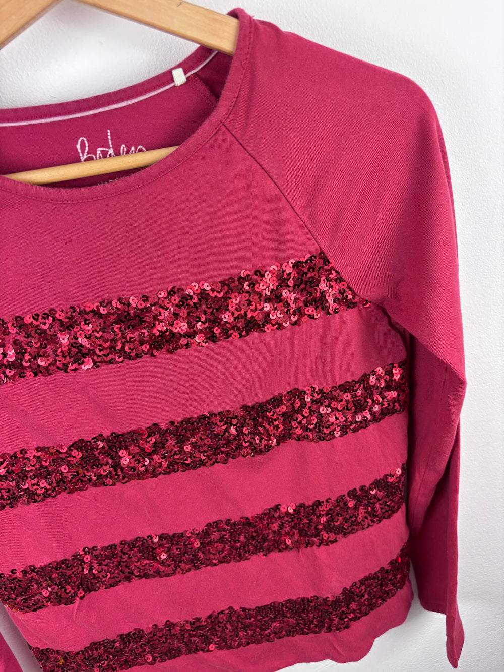 Boden Pink Sequin Stripe Top 11-12 Years-Tops-Second Snuggle Preloved