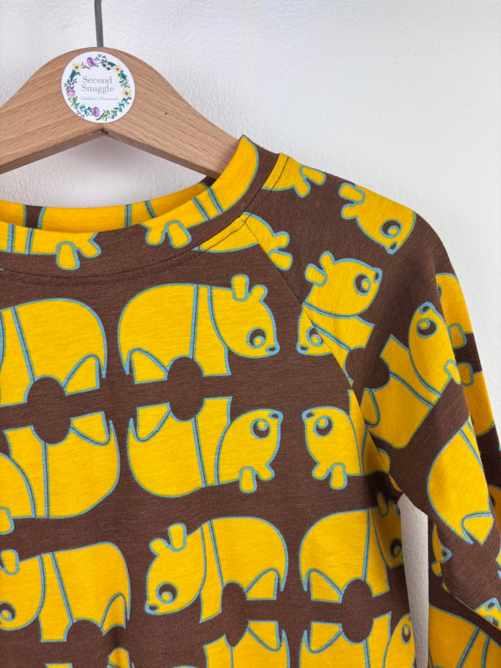 Alba Long Sleeve Yellow Elephant Top 128 (7-8 Years)-Tops-Second Snuggle Preloved