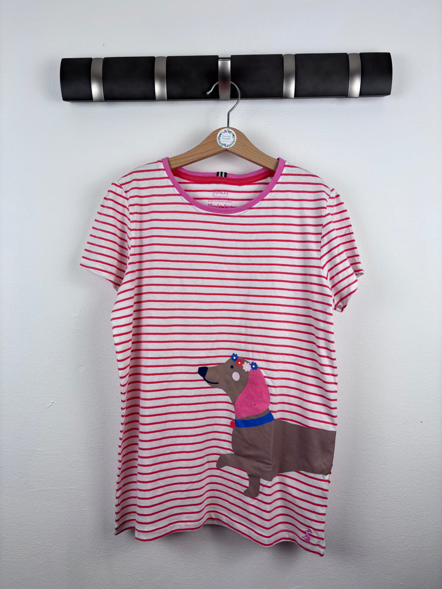 Joules Pink Stripe Dog T-Shirt 12 Years-Tops-Second Snuggle Preloved