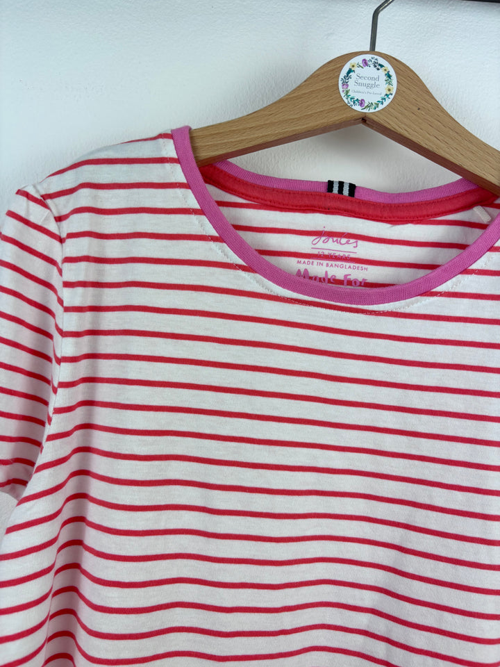 Joules Pink Stripe Dog T-Shirt 12 Years-Tops-Second Snuggle Preloved
