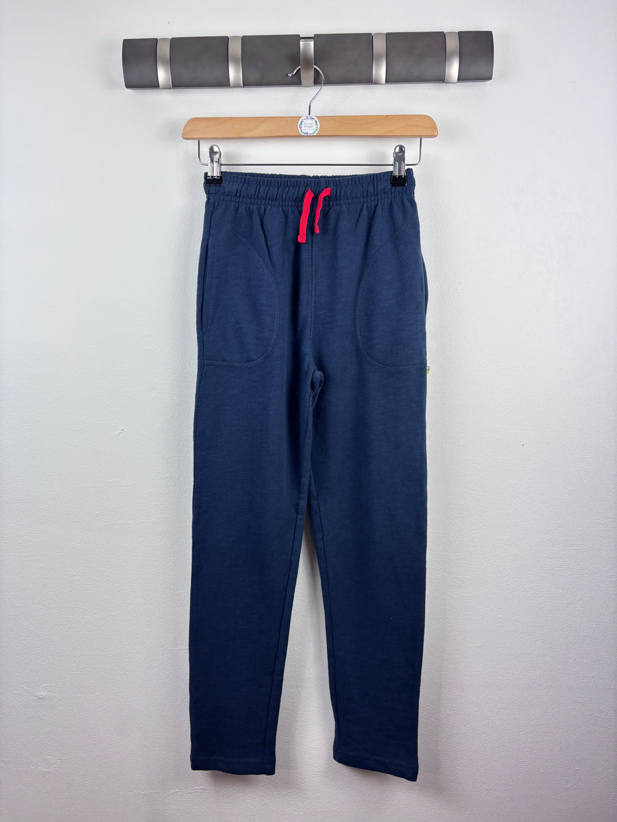 Ex Frugi Navy Joggers with Pink Tie 8-9 Years*-Trousers-Second Snuggle Preloved