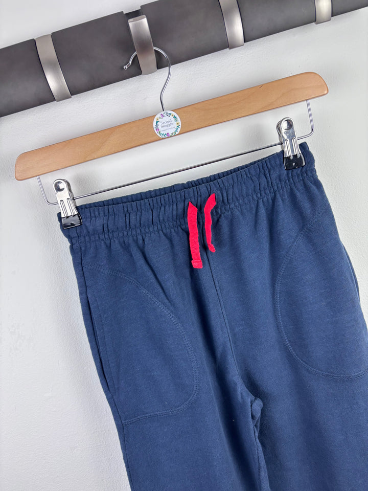 Ex Frugi Navy Joggers with Pink Tie 8-9 Years*-Trousers-Second Snuggle Preloved