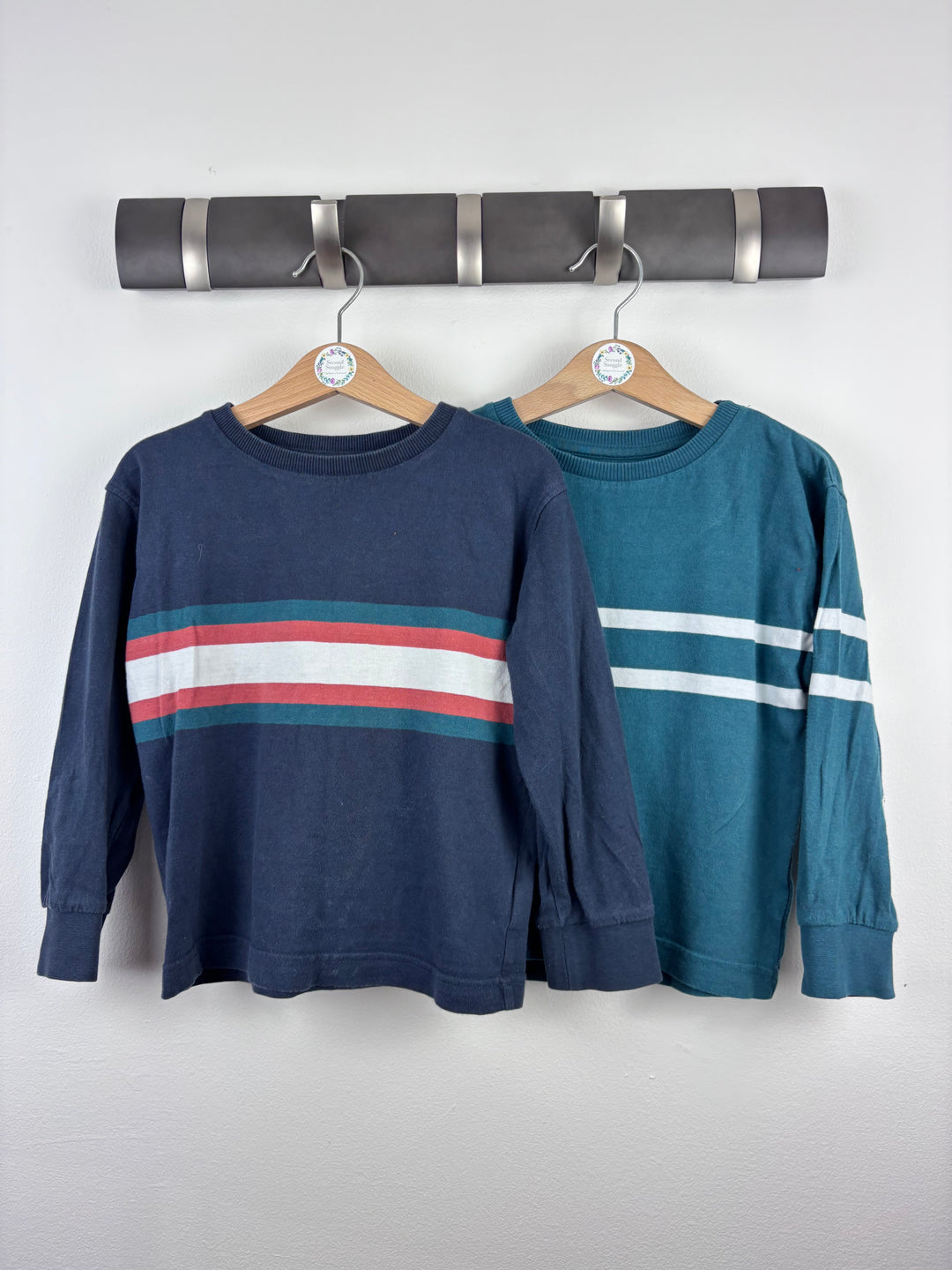 John Lewis Stripe Long Sleeve Tops Set 5 Years-Tops-Second Snuggle Preloved