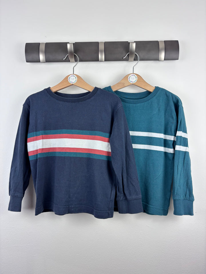 John Lewis Stripe Long Sleeve Tops Set 5 Years-Tops-Second Snuggle Preloved