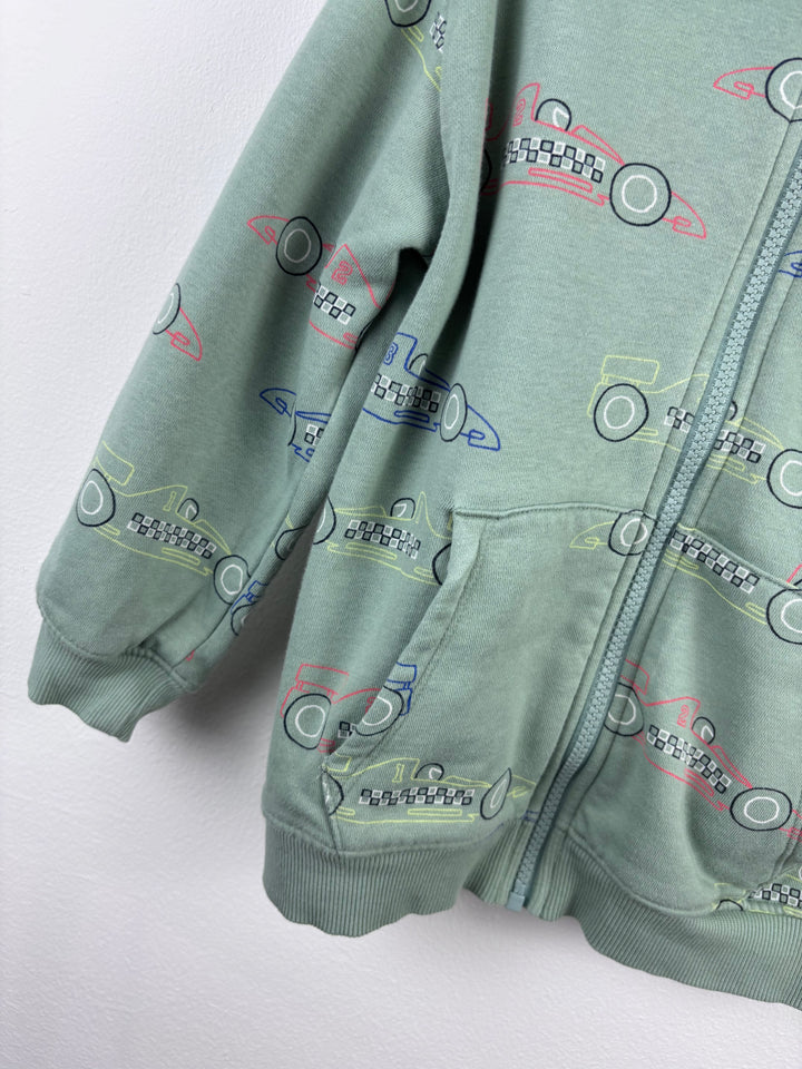 M&S Green Car Print Hoodie 6-7 Years