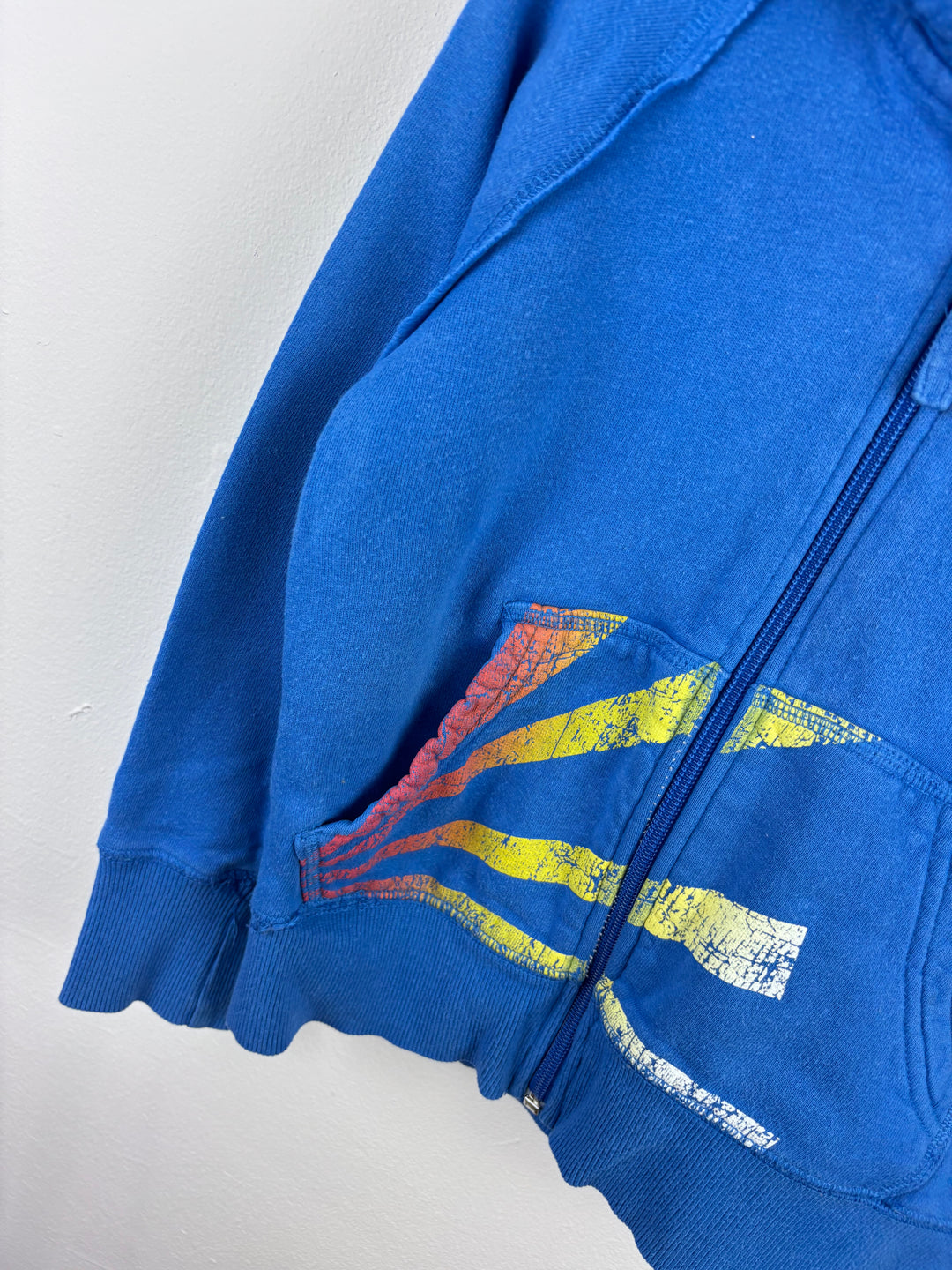 Fat Face Blue Zip Hoodie with Sunburst Print 8-9 Years-Hoodies-Second Snuggle Preloved