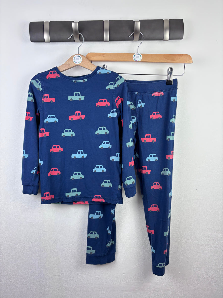 M&S Blue Car Print Pyjama Set 5-6 Years-Night Wear-Second Snuggle Preloved