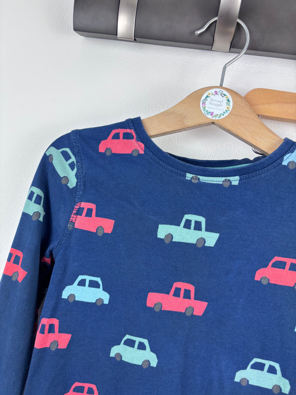 M&S Blue Car Print Pyjama Set 5-6 Years-Night Wear-Second Snuggle Preloved