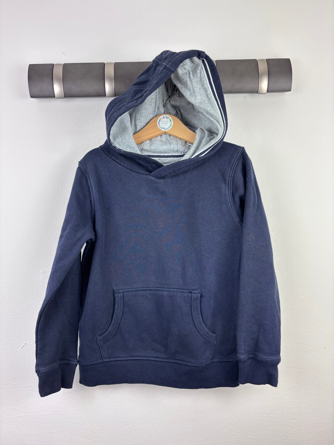 M&S Navy Hoodie with Grey Lining 6-7 Years-Hoodies-Second Snuggle Preloved