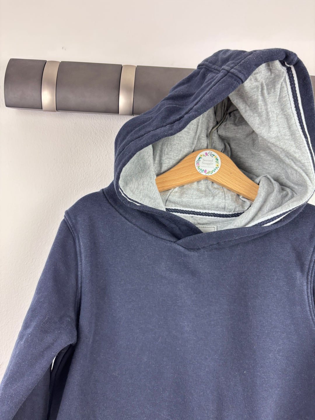 M&S Navy Hoodie with Grey Lining 6-7 Years-Hoodies-Second Snuggle Preloved