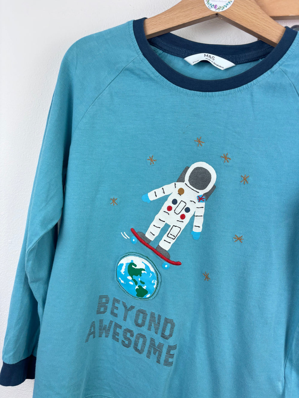 M&S Blue Beyond Awesome Pyjama Set 5-6 Years-Night Wear-Second Snuggle Preloved