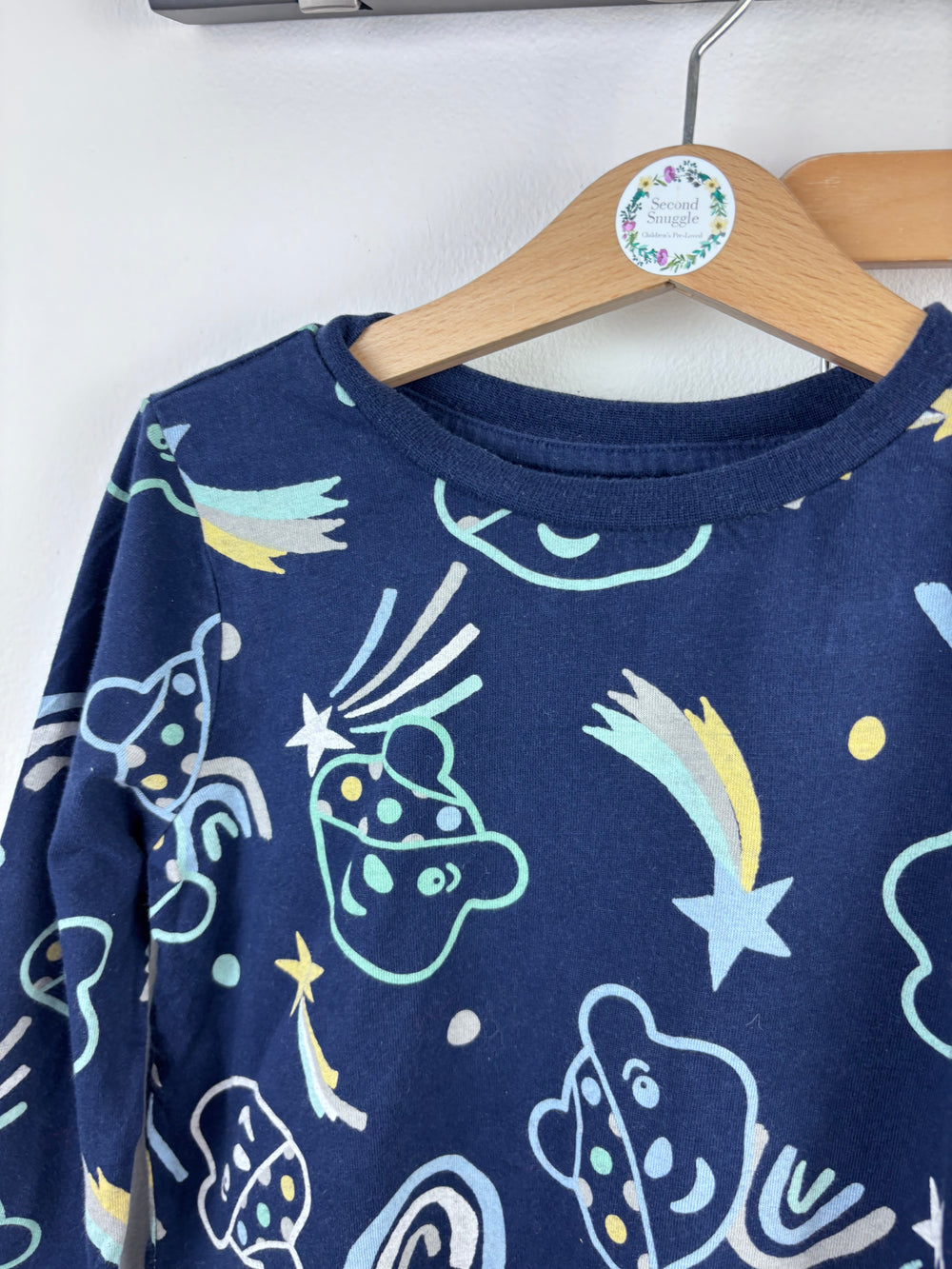 George Navy Shooting Star Pyjama Set 5-6 Years-Night Wear-Second Snuggle Preloved