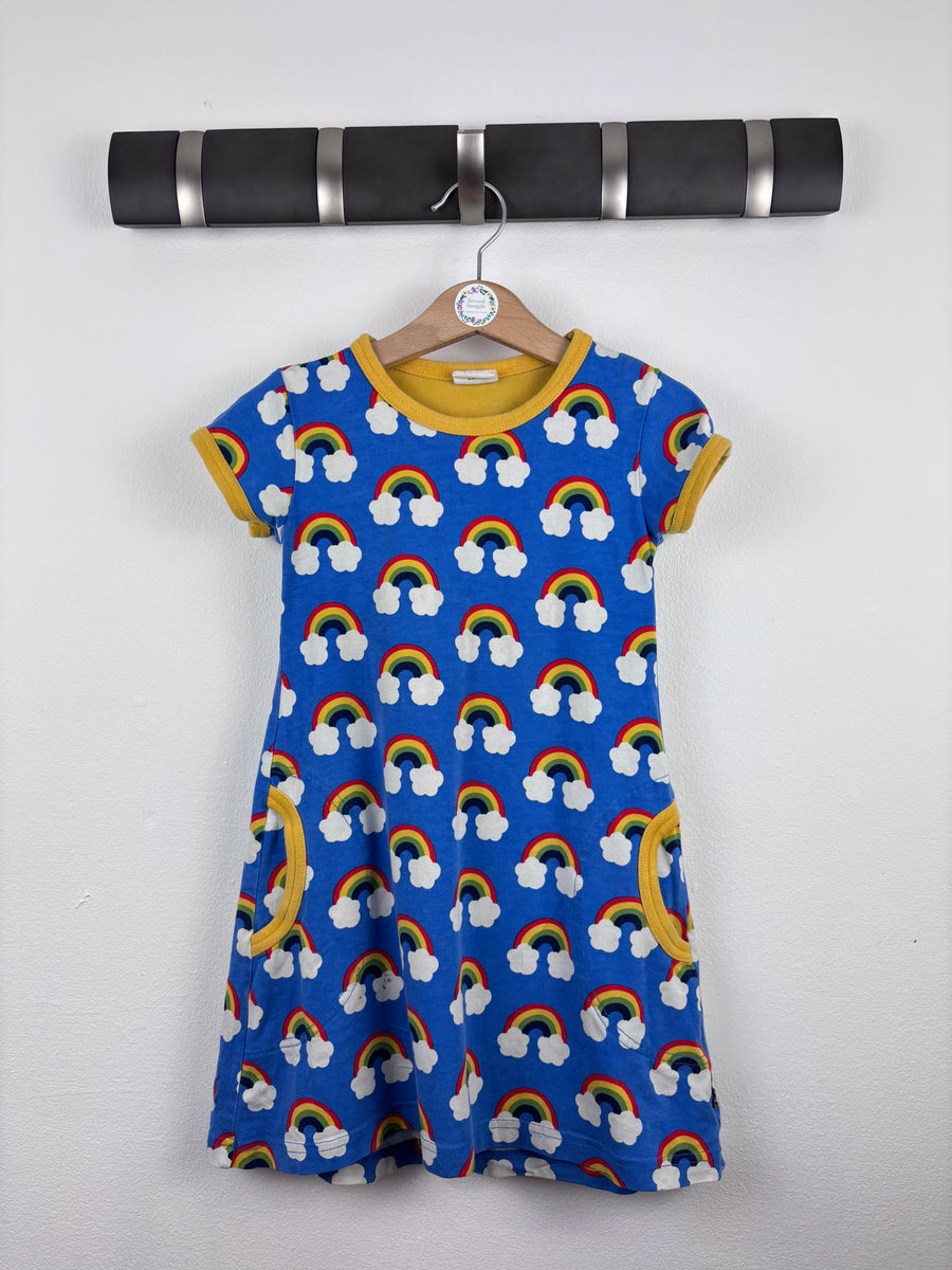 Maxomorra Rainbow Print Dress 3-4 Years-Dresses-Second Snuggle Preloved