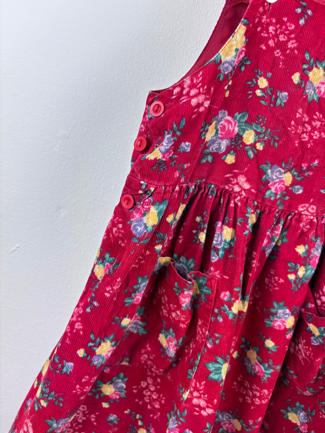 Laura Ashley Red Floral Pinafore Dress 4 Years-Dresses-Second Snuggle Preloved
