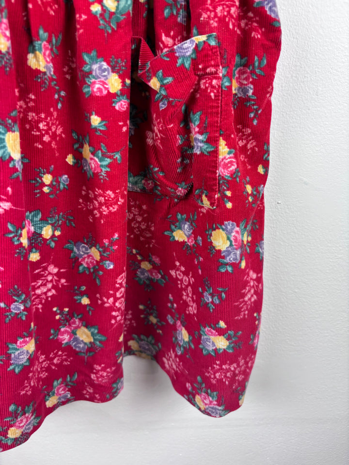 Laura Ashley Red Floral Pinafore Dress 4 Years-Dresses-Second Snuggle Preloved