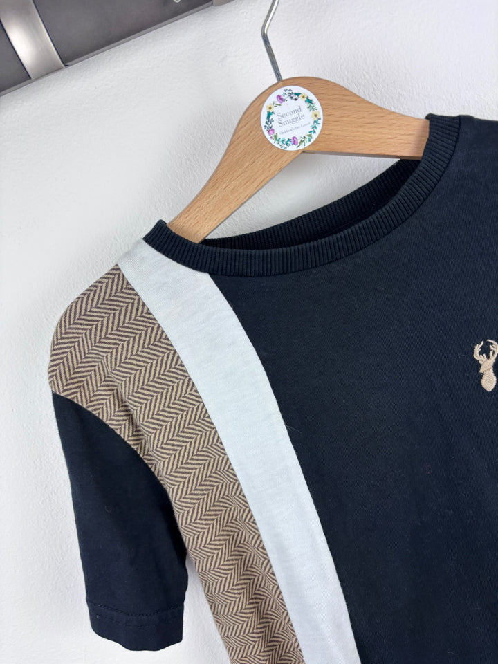 Next Black and Beige Panel T-Shirt 5 Years-Tops-Second Snuggle Preloved