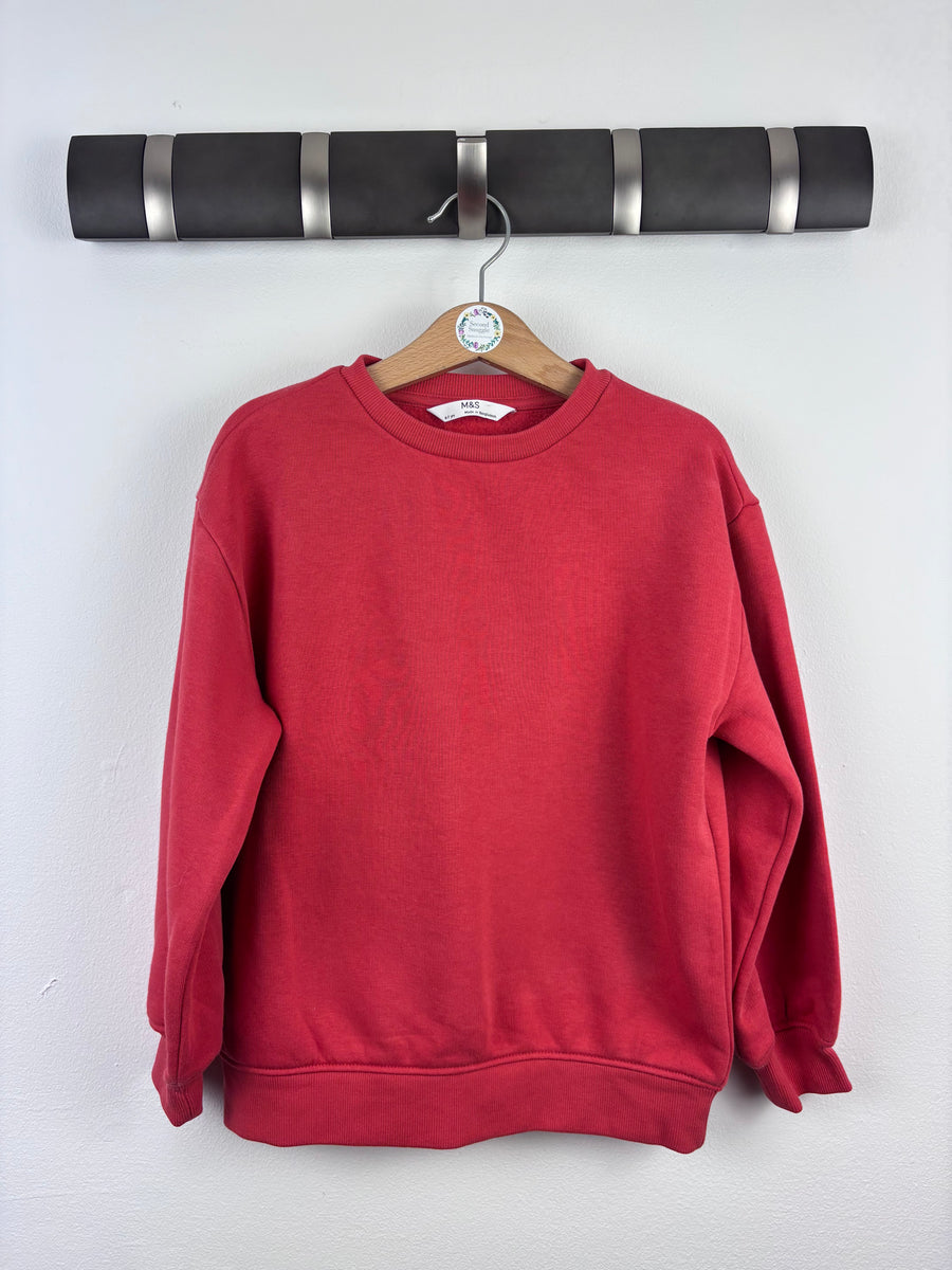 M&S Red Sweatshirt 6-7 Years-Jumpers-Second Snuggle Preloved
