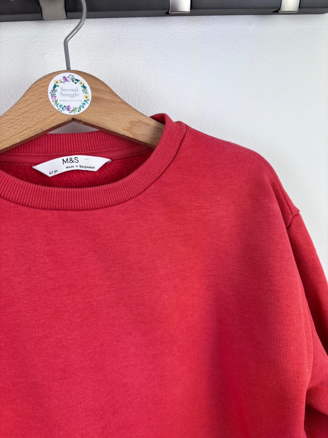 M&S Red Sweatshirt 6-7 Years-Jumpers-Second Snuggle Preloved