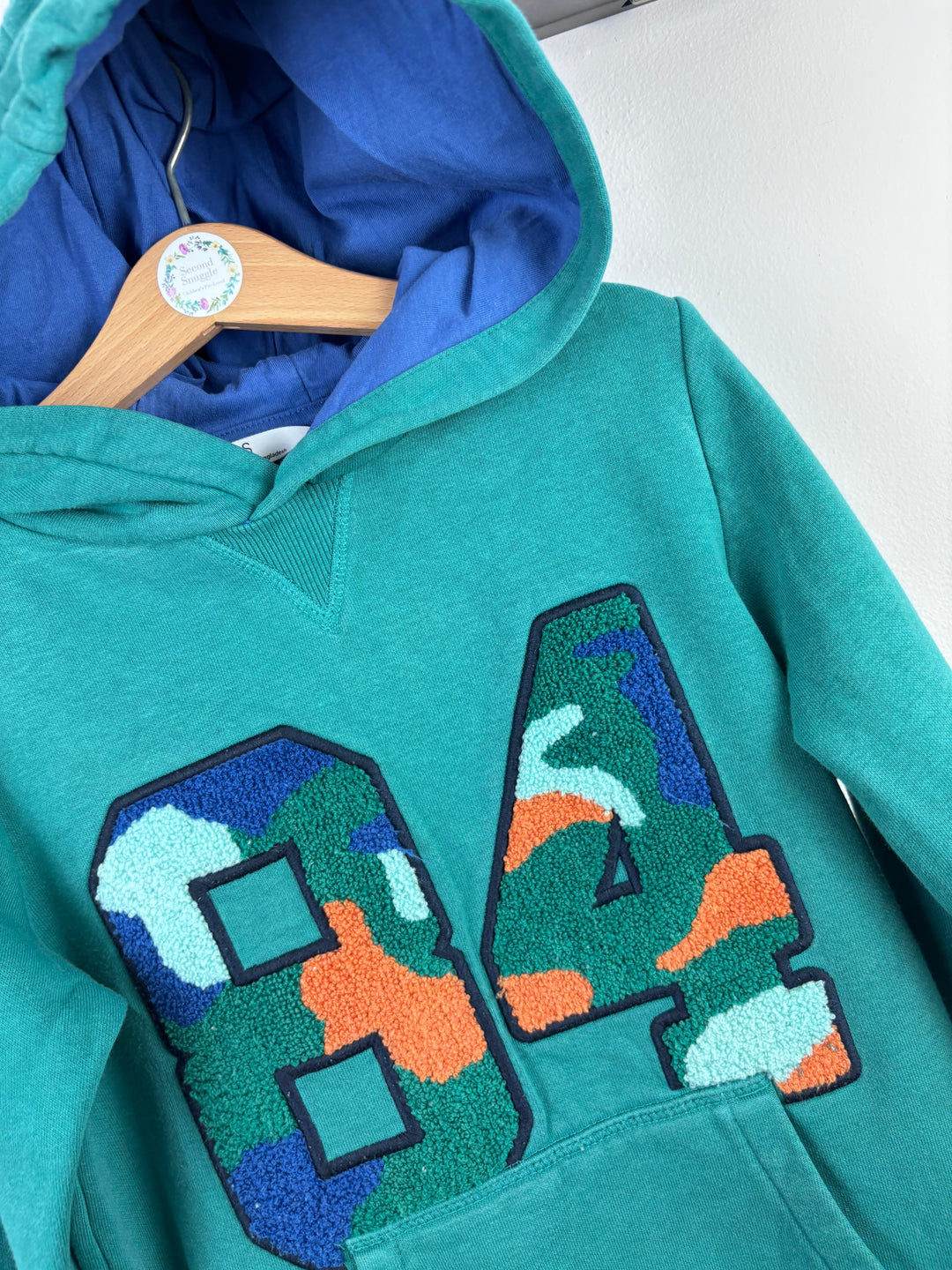 M&S Green 84 Appliqué Hoodie 6-7 Years-Hoodies-Second Snuggle Preloved