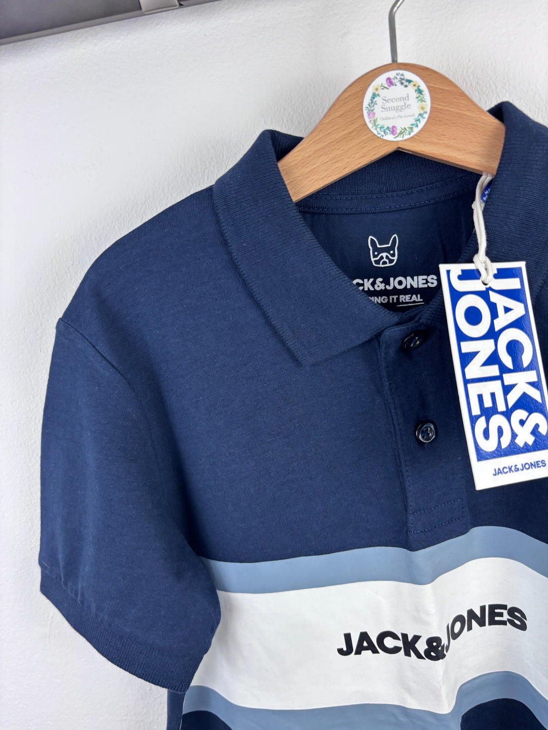 Jack & Jones Navy Stripe Polo Shirt 10 Years-Tops-Second Snuggle Preloved
