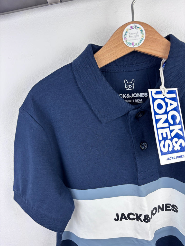 Jack & Jones Navy Stripe Polo Shirt 10 Years-Tops-Second Snuggle Preloved