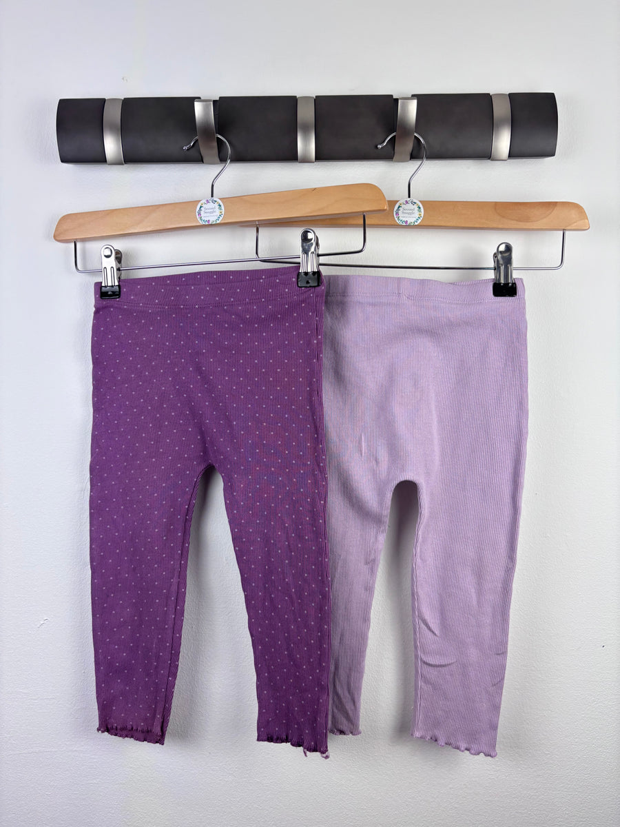 George Purple and Lilac Leggings Set 18-24 Months-Leggings-Second Snuggle Preloved