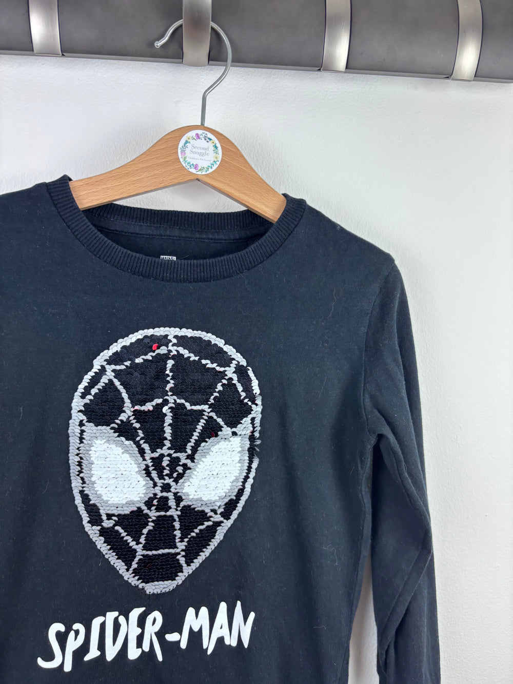 Next Black Spiderman Sequin Top 5 Years-Tops-Second Snuggle Preloved