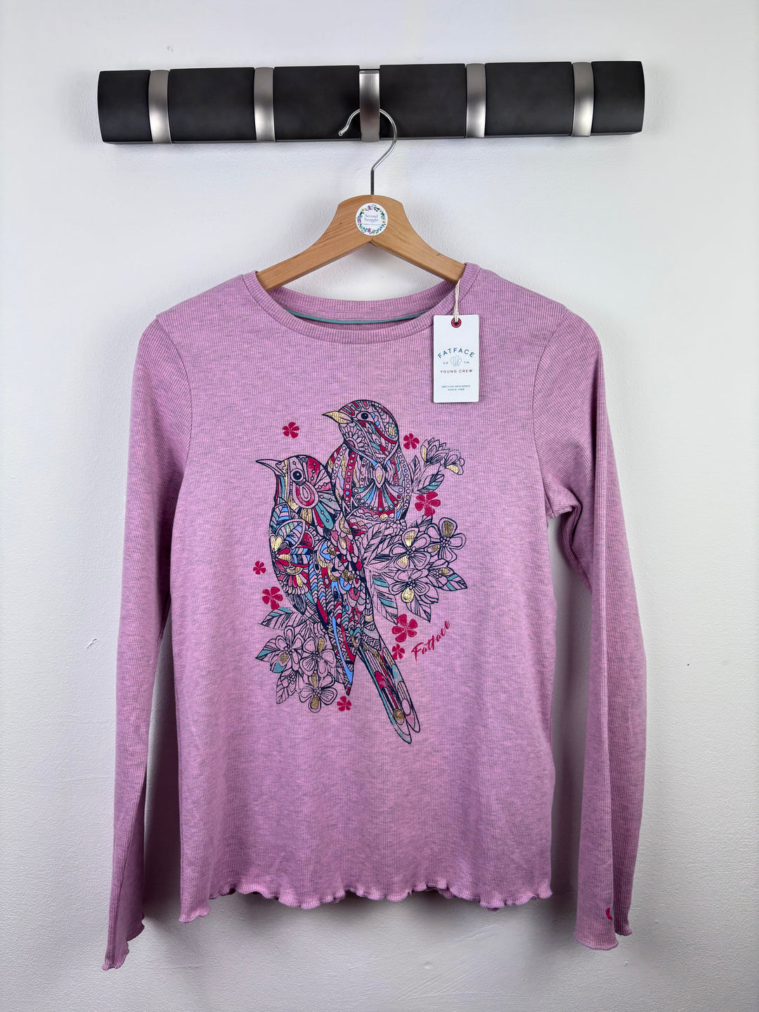 Fat Face Pink Bird Print Long Sleeve Top 12-13 Years-Tops-Second Snuggle Preloved