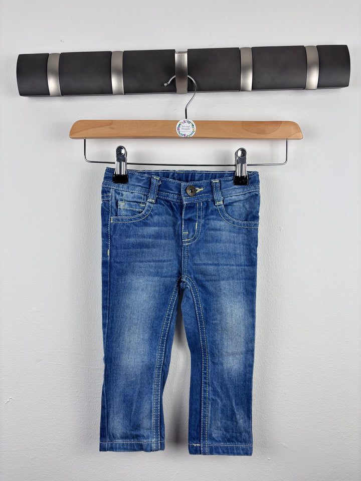 Mini Club Blue Denim Jeans 6-9 Months-Trousers-Second Snuggle Preloved