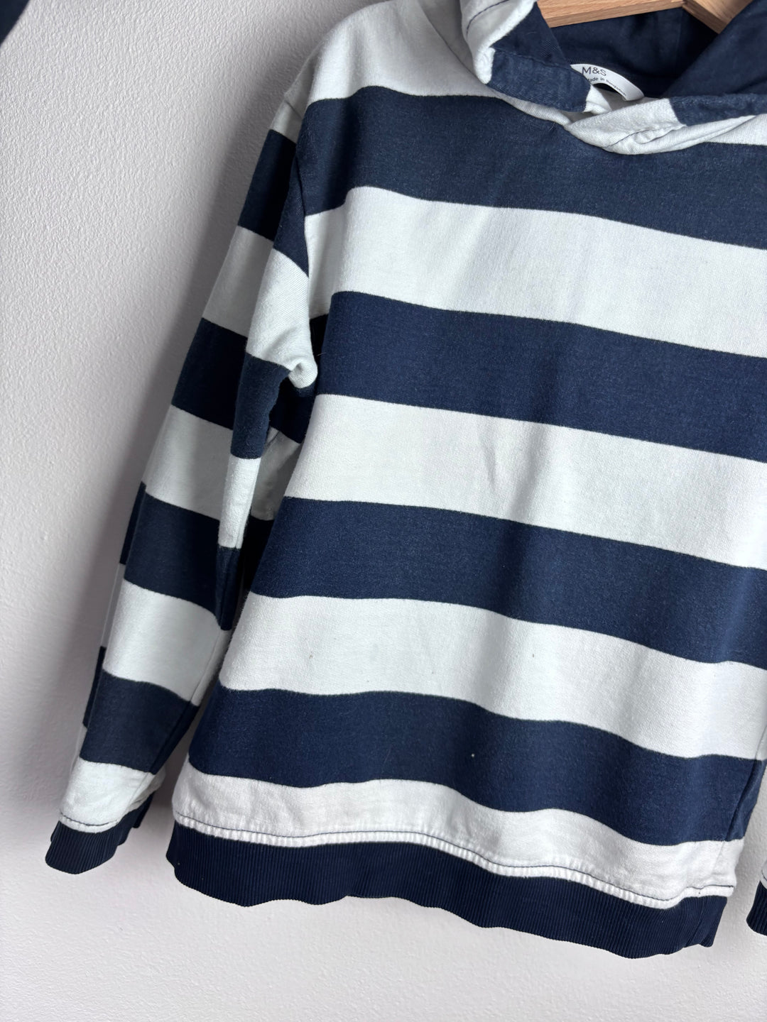 M&S Navy and Stripe Hoodie Set 6-7 Years-Hoodies-Second Snuggle Preloved