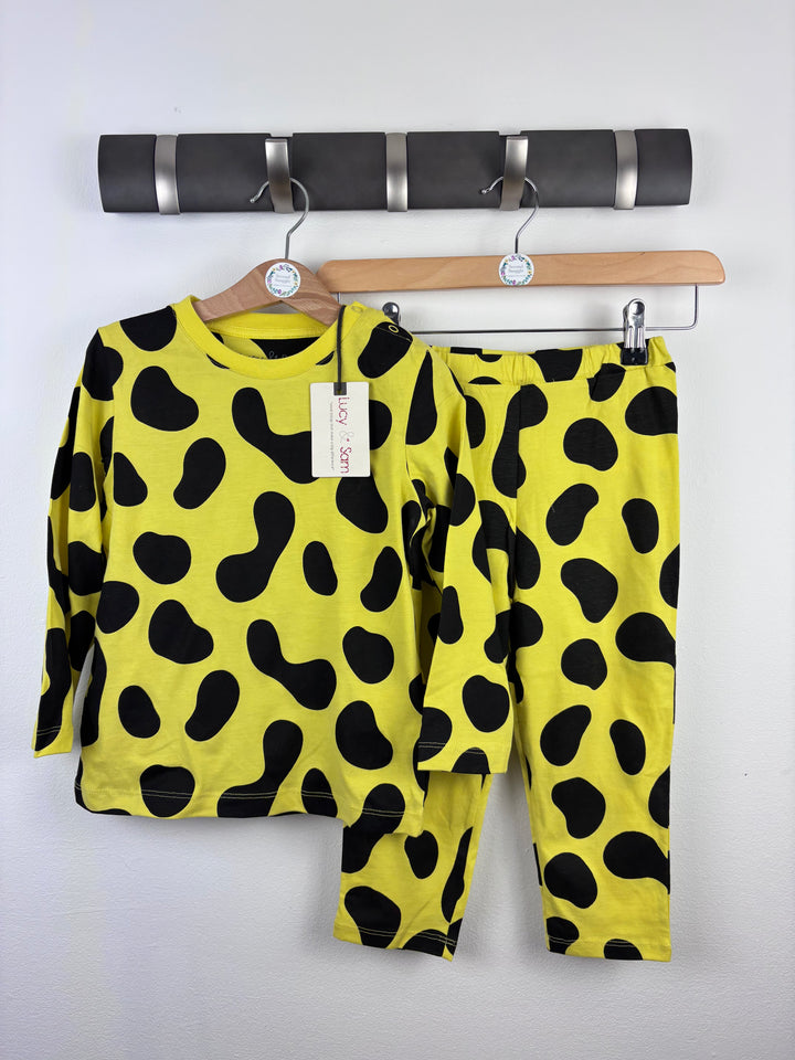 Lucy & Sam Yellow Spot Pyjama Set 3-4 Years-Night Wear-Second Snuggle Preloved