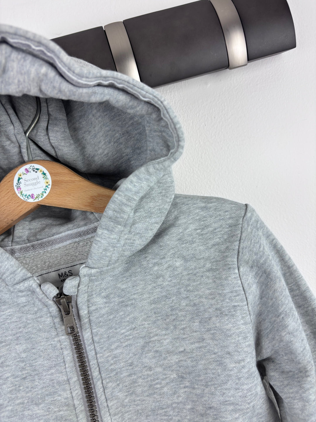 M&S Light Grey Zip Hoodie 4-5 Years-Hoodies-Second Snuggle Preloved