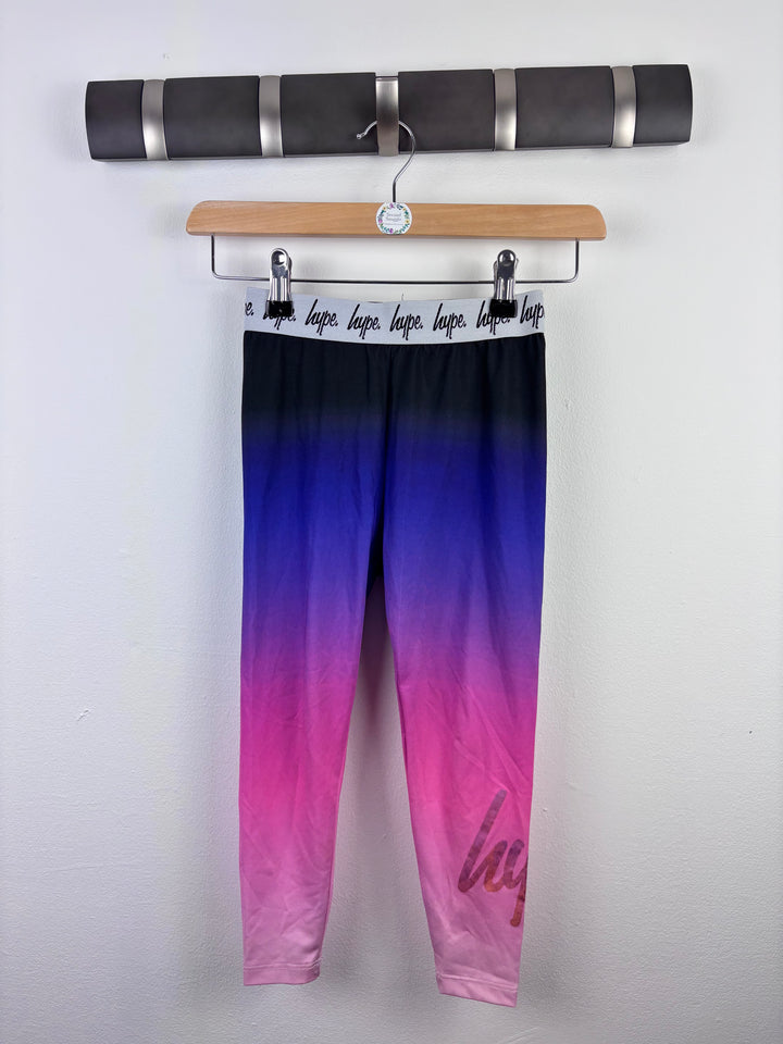 Hype Pink and Blue Ombre Leggings 7-8 Years-Leggings-Second Snuggle Preloved